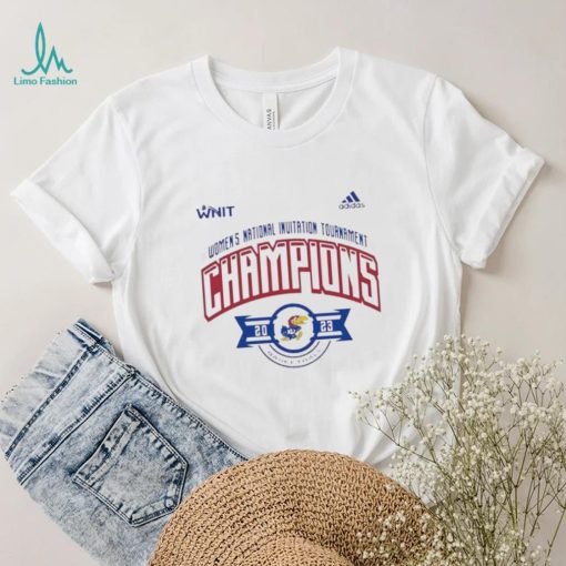 Adidas Kansas Jayhawks White 2023 Women’s Basketball Nit Champions Shirt