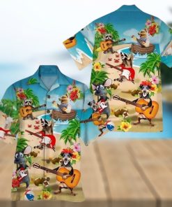 Animals Guitar Hawaiian Shirt Funny Play Music Beach Party Tropical