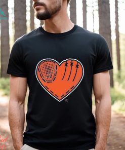 Athlete logos glove heart t shirt