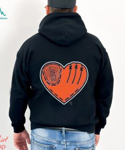 Athlete logos glove heart t shirt