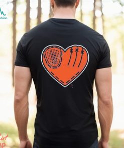 Athlete logos glove heart t shirt