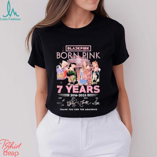 Black pink born pink world tour paris 7 years 2016 2023 thank you for the memories shirt