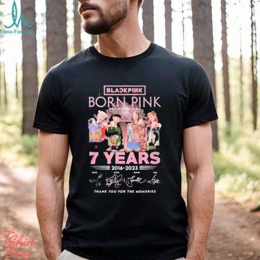 Black pink born pink world tour paris 7 years 2016 2023 thank you for the memories shirt