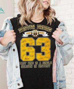 Boston Bruins 2022 2023 63 wins most wins in a Single Season in History signature players shirt