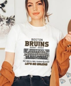 Boston Bruins 2022 – 2023 Most win in a single season in NHL History Let’s go Bruins shirt