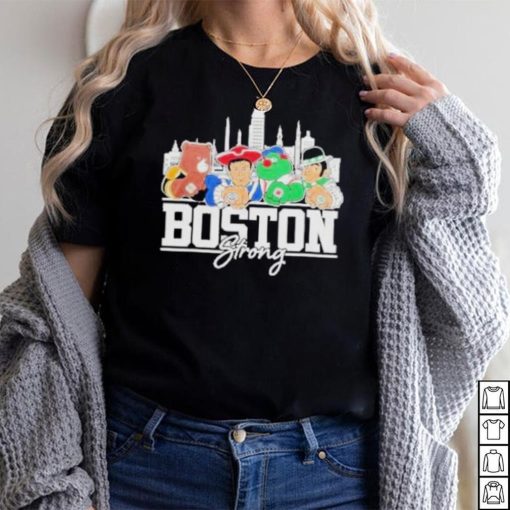Boston Bruins New England Patriots Boston Red Sox and Boston Celtics Boston Strong Skylines sport shirt