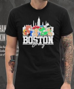 Boston Bruins New England Patriots Boston Red Sox and Boston Celtics Boston Strong Skylines sport shirt