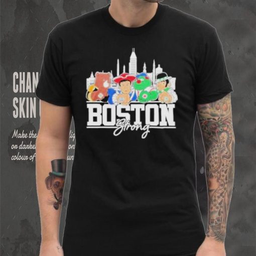 Boston Bruins New England Patriots Boston Red Sox and Boston Celtics Boston Strong Skylines sport shirt