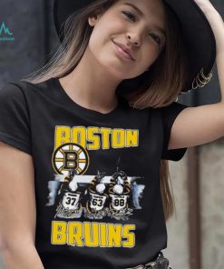 Boston Bruins Teams Brad Marchand , Patrice Bergeron & David Pastrnak Signatures Shirt