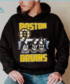 Boston Bruins Teams Brad Marchand , Patrice Bergeron & David Pastrnak Signatures Shirt