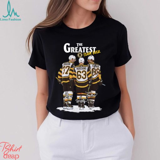 Boston Bruins The Greatest Team Ever Bergeron Marchand Pastrnak Signature Shirt Shirt