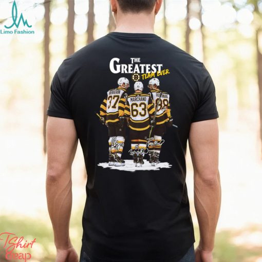 Boston Bruins The Greatest Team Ever Bergeron Marchand Pastrnak Signature Shirt Shirt