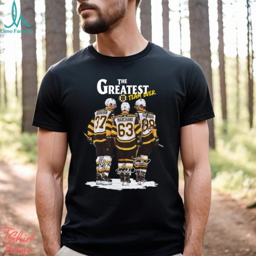 Boston Bruins The Greatest Team Ever Bergeron Marchand Pastrnak Signature Shirt Shirt