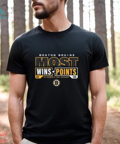 Boston Bruins most ever nhl wins and points t shirt