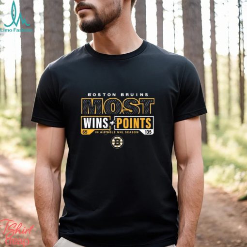 Boston Bruins most ever nhl wins and points t shirt