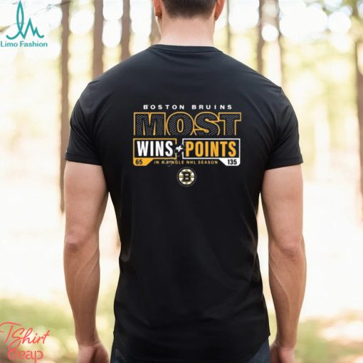 Boston Bruins most ever nhl wins and points t shirt