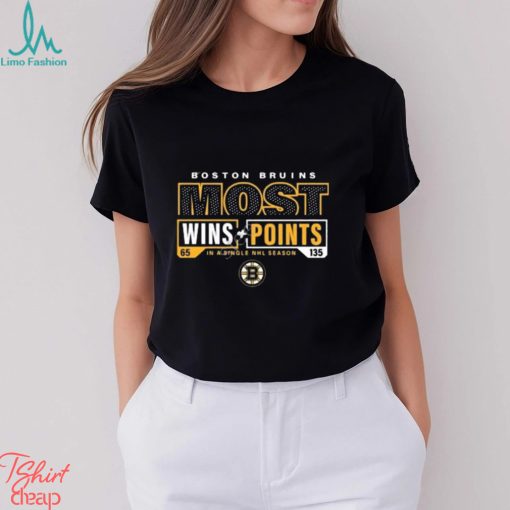 Boston Bruins most ever nhl wins and points t shirt