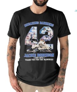 Breaking Barriers 42 Jackie Robinson Dodgers 1911 – 1972 thank you for the memories signature shirt