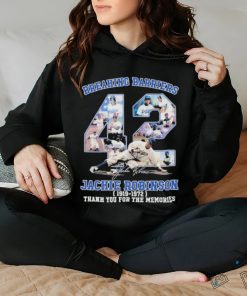 Breaking Barriers 42 Jackie Robinson Dodgers 1911 – 1972 thank you for the memories signature shirt