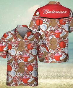 Budweiser Beer Hawaiian Shirt Tropical Coconut Pattern