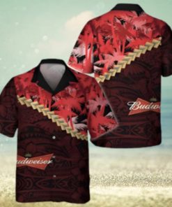 Budweiser Hawaiian Shirt Palm Tree Blend Polynesian Pattern Beer Lovers Gift