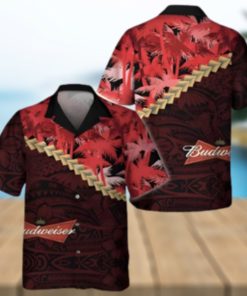 Budweiser Hawaiian Shirt Palm Tree Blend Polynesian Pattern Beer Lovers Gift