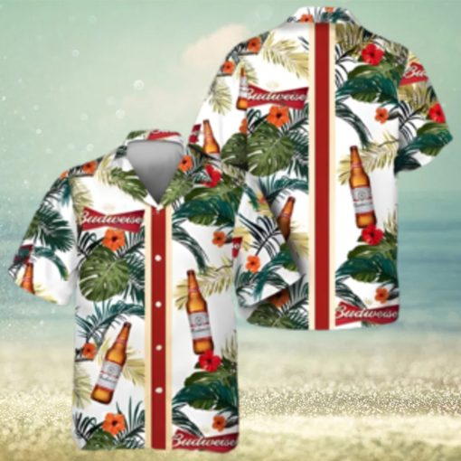 Budweiser Hawaiian Shirt Tropical Summer Flowers Beer Gift For Beach Lovers