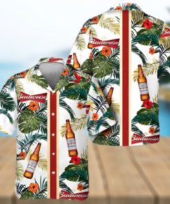 Budweiser Hawaiian Shirt Tropical Summer Flowers Beer Gift For Beach Lovers