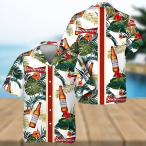 Budweiser Hawaiian Shirt Tropical Summer Flowers Beer Gift For Beach Lovers