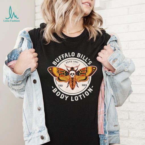 Buffalo Bill’s Body Lotion Death’s Head Moth retro logo shirt