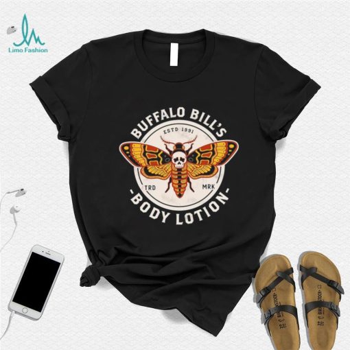 Buffalo Bill’s Body Lotion Death’s Head Moth retro logo shirt