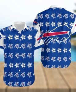 Buffalo Bills Hawaiian Shirt, Flowers And Turtles, Hawaiian Style Shirt