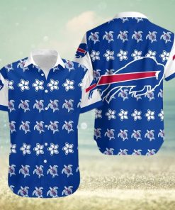 Buffalo Bills Hawaiian Shirt, Flowers And Turtles, Hawaiian Style Shirt