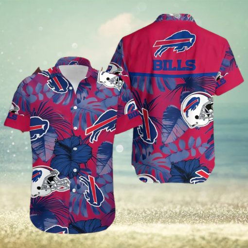 Buffalo Bills Hawaiian Shirt, Helmets And Flowers, Hawaiian Style Shirt