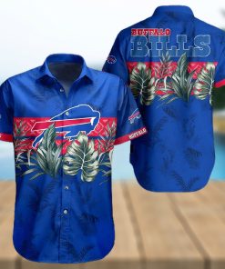 Buffalo Bills Hawaiian Shirt, Leaves Graphic, Hawaiian Style Shirt