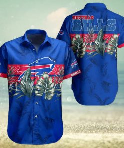 Buffalo Bills Hawaiian Shirt, Leaves Graphic, Hawaiian Style Shirt