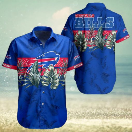 Buffalo Bills Hawaiian Shirt, Leaves Graphic, Hawaiian Style Shirt