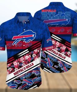 Buffalo Bills Hawaiian Shirt, Tropical Flowers, Unique Hawaiian Shirt