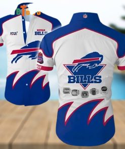 Buffalo Bills Hawaiian Shirt, White Blue Bills Logo, Unique Hawaiian Shirt