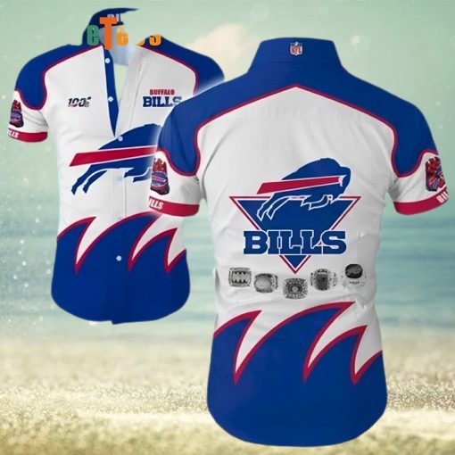 Buffalo Bills Hawaiian Shirt, White Blue Bills Logo, Unique Hawaiian Shirt