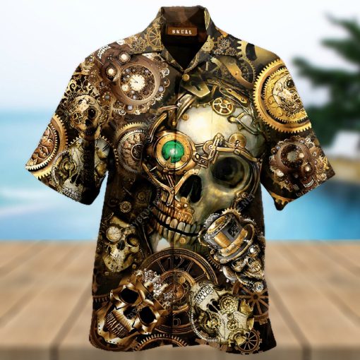 Buy Amazing Steampunk Skull Hawaiian Shirt