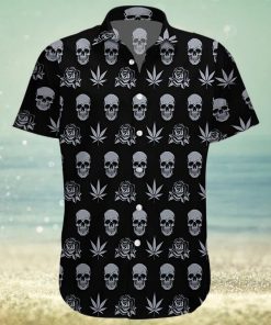 Buy Hawaiian Aloha Shirts Black Weed Rose And Skull