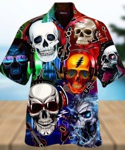 Buy Hawaiian Aloha Shirts Skull Music Lets Get High