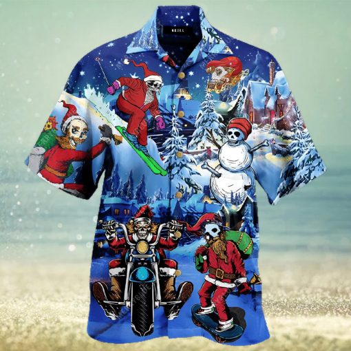 Buy Merry Chrismas With Skull Unisex Hawaiian Shirt