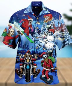 Buy Merry Chrismas With Skull Unisex Hawaiian Shirt