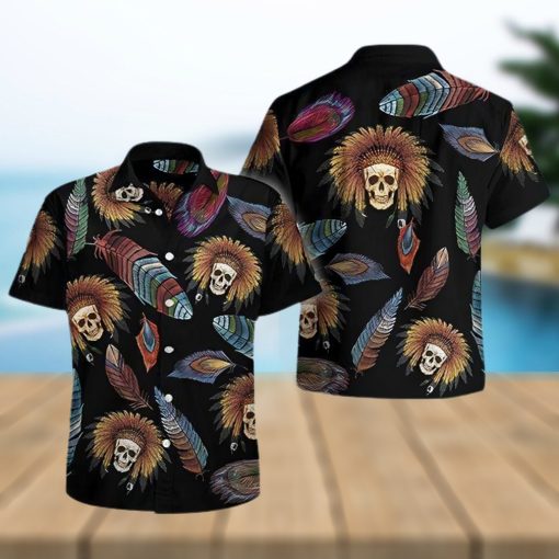 Buy Naive Skull Embroidery Aloha Hawaiian Shirts 1