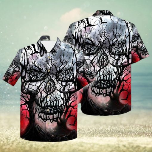 Buy Skull Branches Hollow Night 3d All Over Hawaiian Shirt