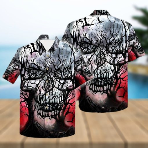 Buy Skull Branches Hollow Night 3d All Over Hawaiian Shirt