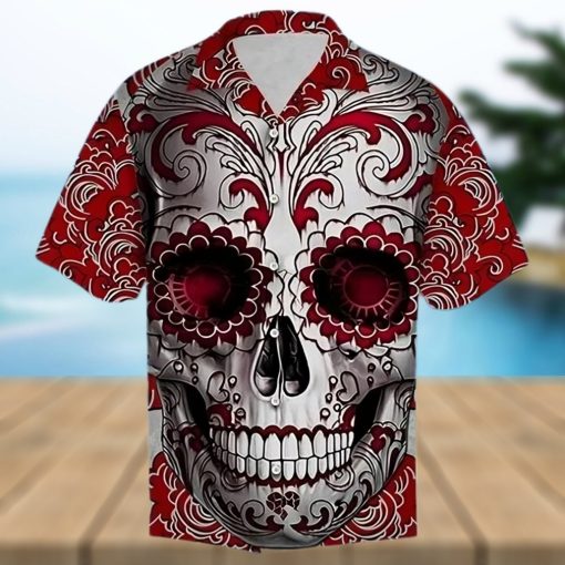 Buy Skull Floral Hawaiian Shirtt