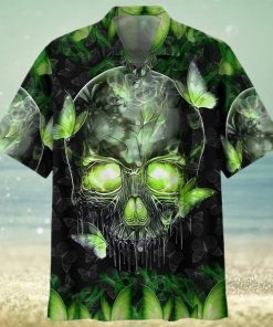 Buy Skull Magic Butterfly Green Hawaiian Shirt Aloha Beach